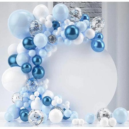 Luna Balunas Set Latex Ballonnen  Blauw Wit Feestpakket |149 st.